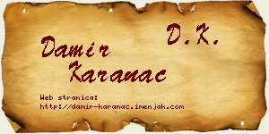 Damir Karanac vizit kartica